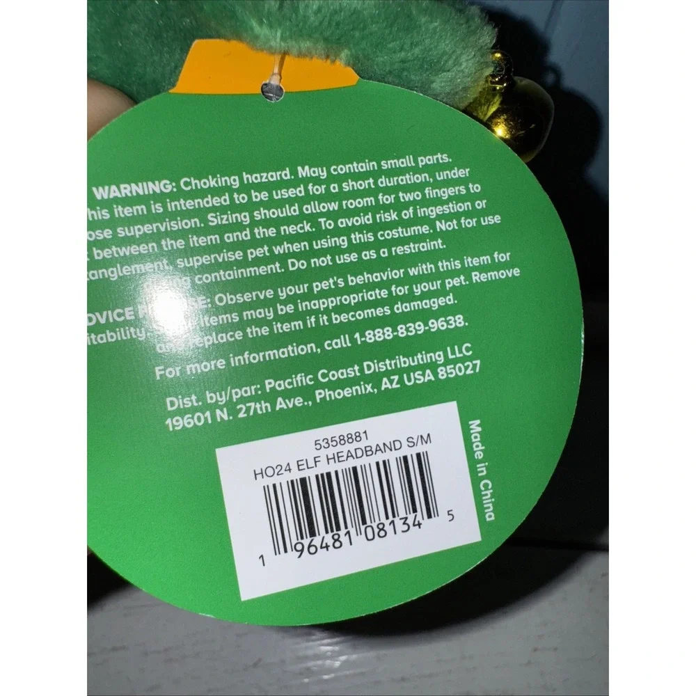 Merry‎ & Bright Brand Holiday S Dog Pet Headpiece Hat Christmas Tree Small ELF